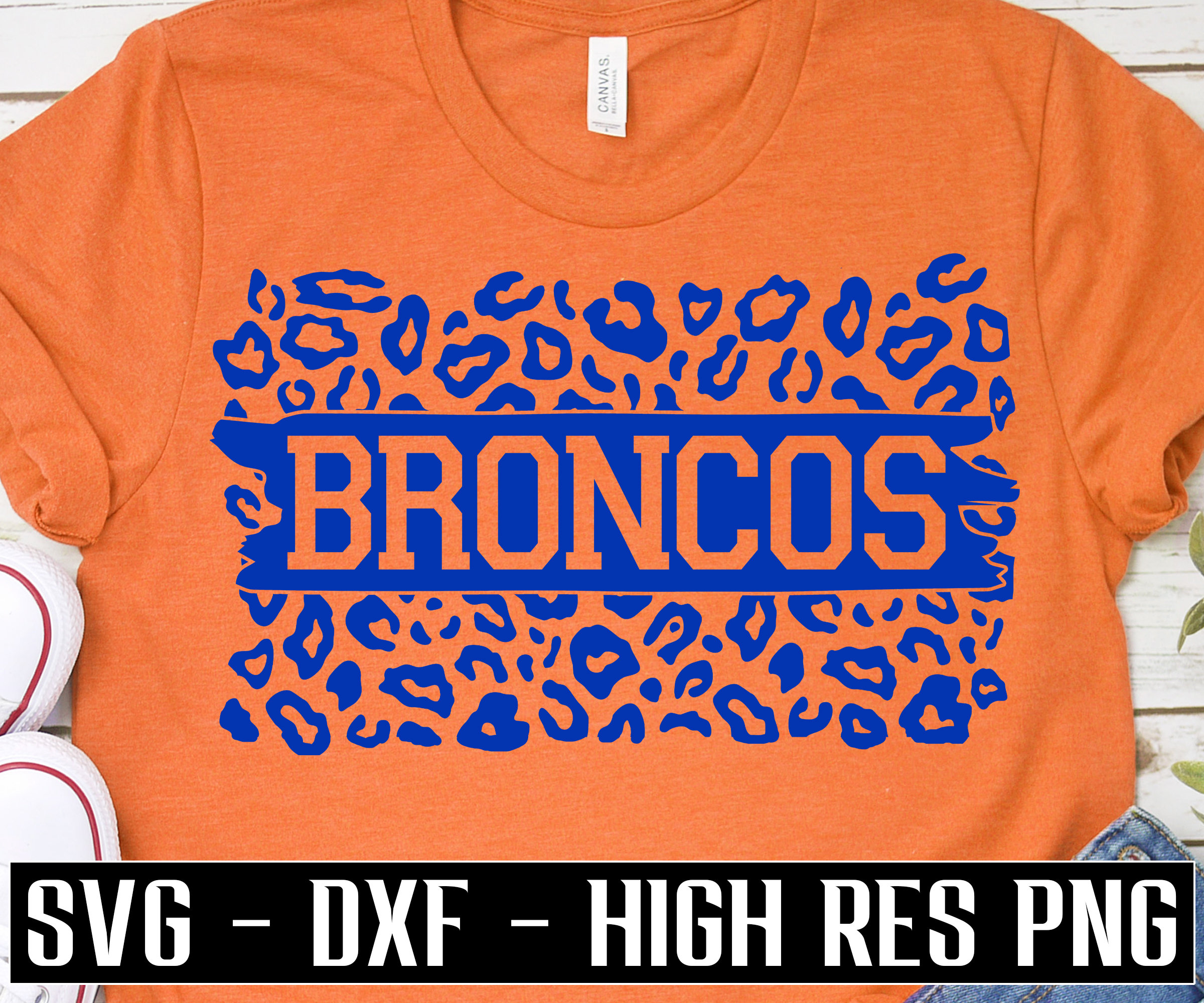 Broncos SVG Leopard Print Svg Retro Broncos Football Shirt 