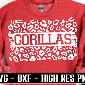 Gorillas SVG, leopard print svg boho gorillas football Shirt svg dxf gorillas basketball shirt svg sports mom png svg cricut sublimation png