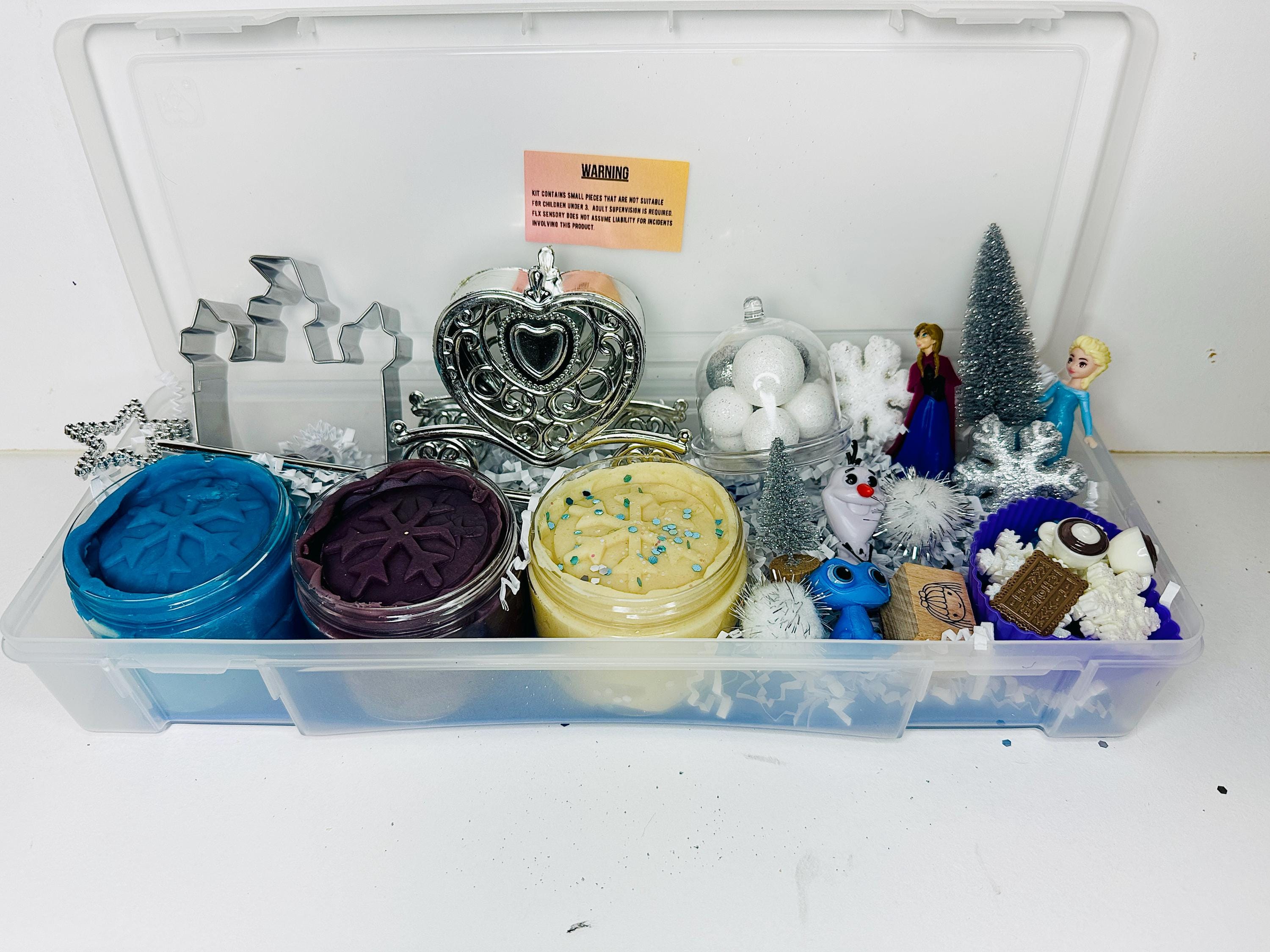Frozen Play Dough Kit: Princess Anna, Elsa, Olaf Figurines and Custom Resin  Name Option