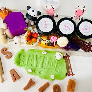 Farm Play Dough Kit: Custom Name, Animals & Crops