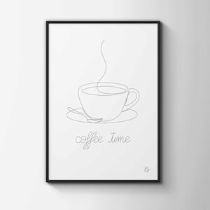 Fichier Numérique Poster Line Art - Coffee Time