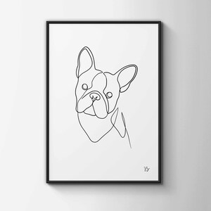 Visage De Bouledogue Français Noir Et Blanc