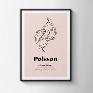 Digital File Poster Zodiac Sign - Pisces