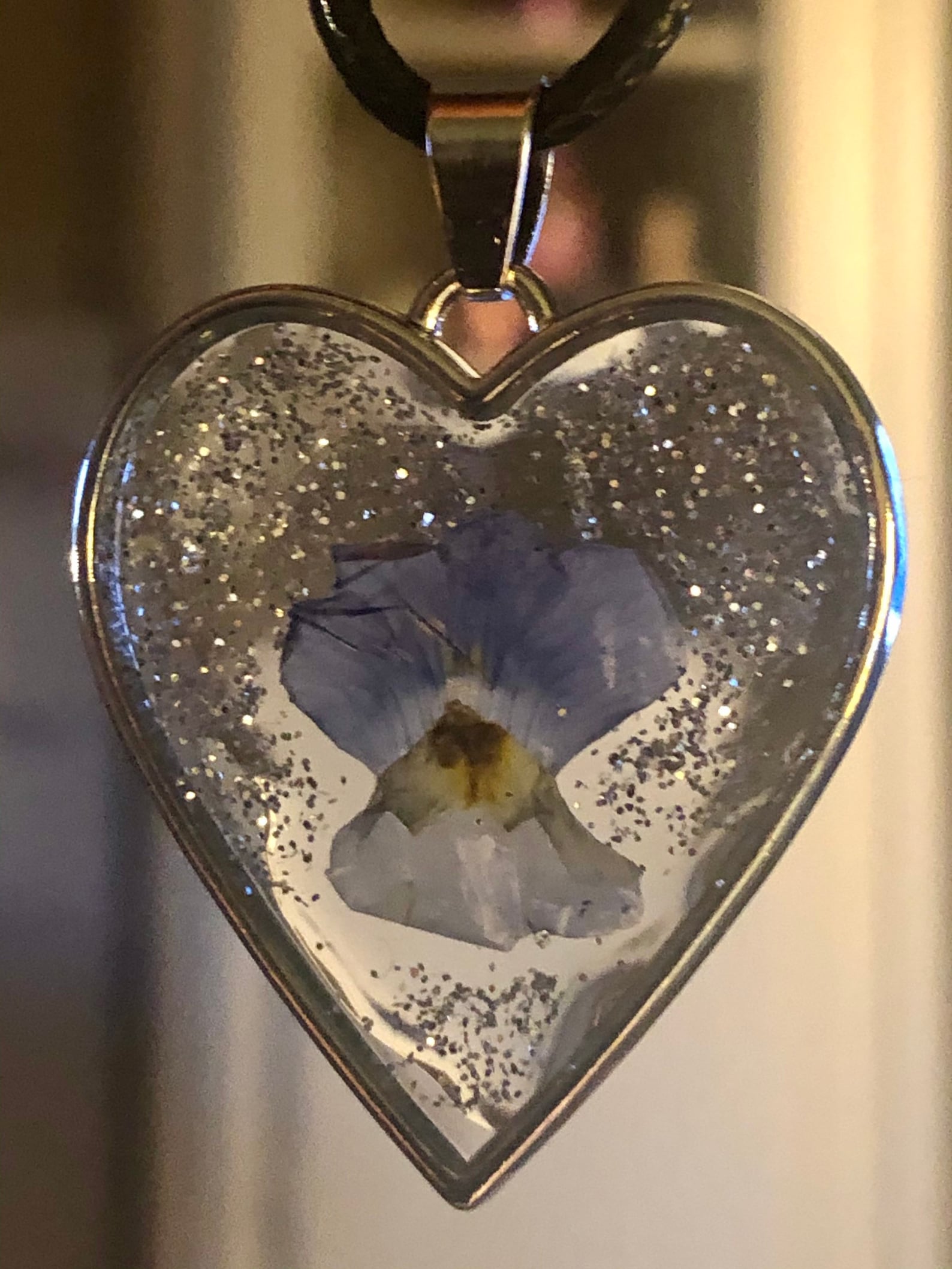 Necklace with pressed violet flower handmade pendant Etsy