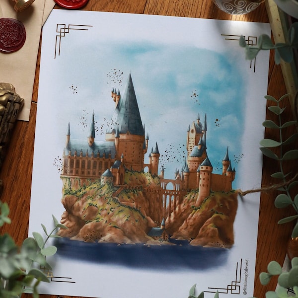 Witch and Wizard School Foil Art Print - Magical School Inspired by the Wizarding World