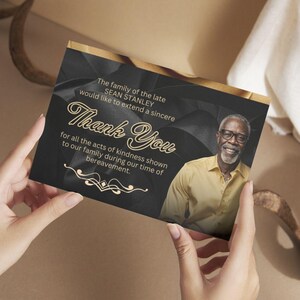 Plantilla de tarjeta de agradecimiento funeraria, tarjetas funerarias de agradecimiento, tarjeta de condolencia imprimible, plantilla editable, tarjetas personalizadas, plantilla Canva