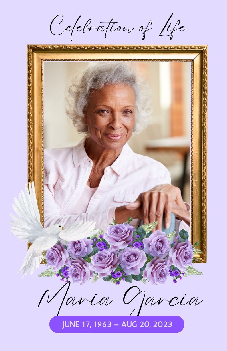 Funeral Program Template Obituary Template Instant Download