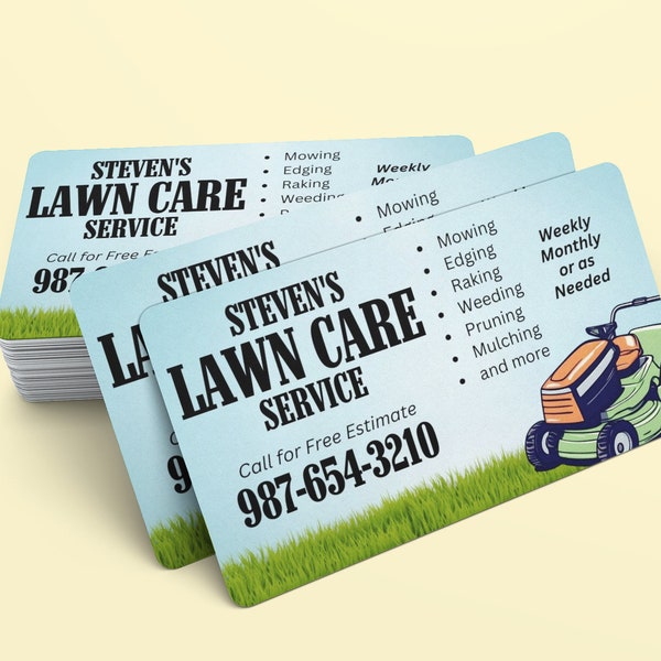 Lawn Care Service Business Card Template, Instant Download, Printable, Editable, Lawncare, Lawn Maintenance Business Card Design Templates