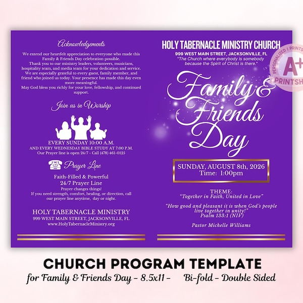 Day Program Border Family and Friends Day Program Template - Etsy