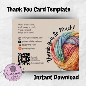 Modelo de cartão postal de agradecimento para artesãos e vendedores Etsy, download instantâneo, editável e imprimível, personalizado e personalizado