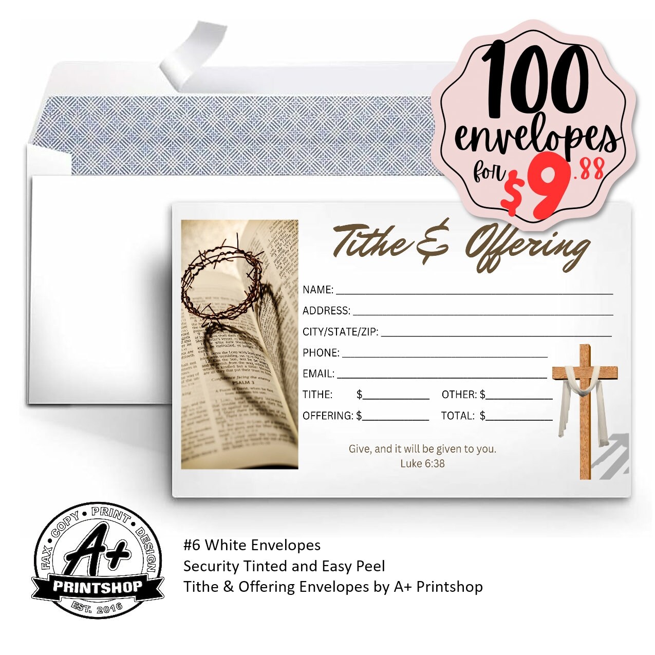 Tithe & Offering Envelopes 100 Church Envelopes, Special Offering