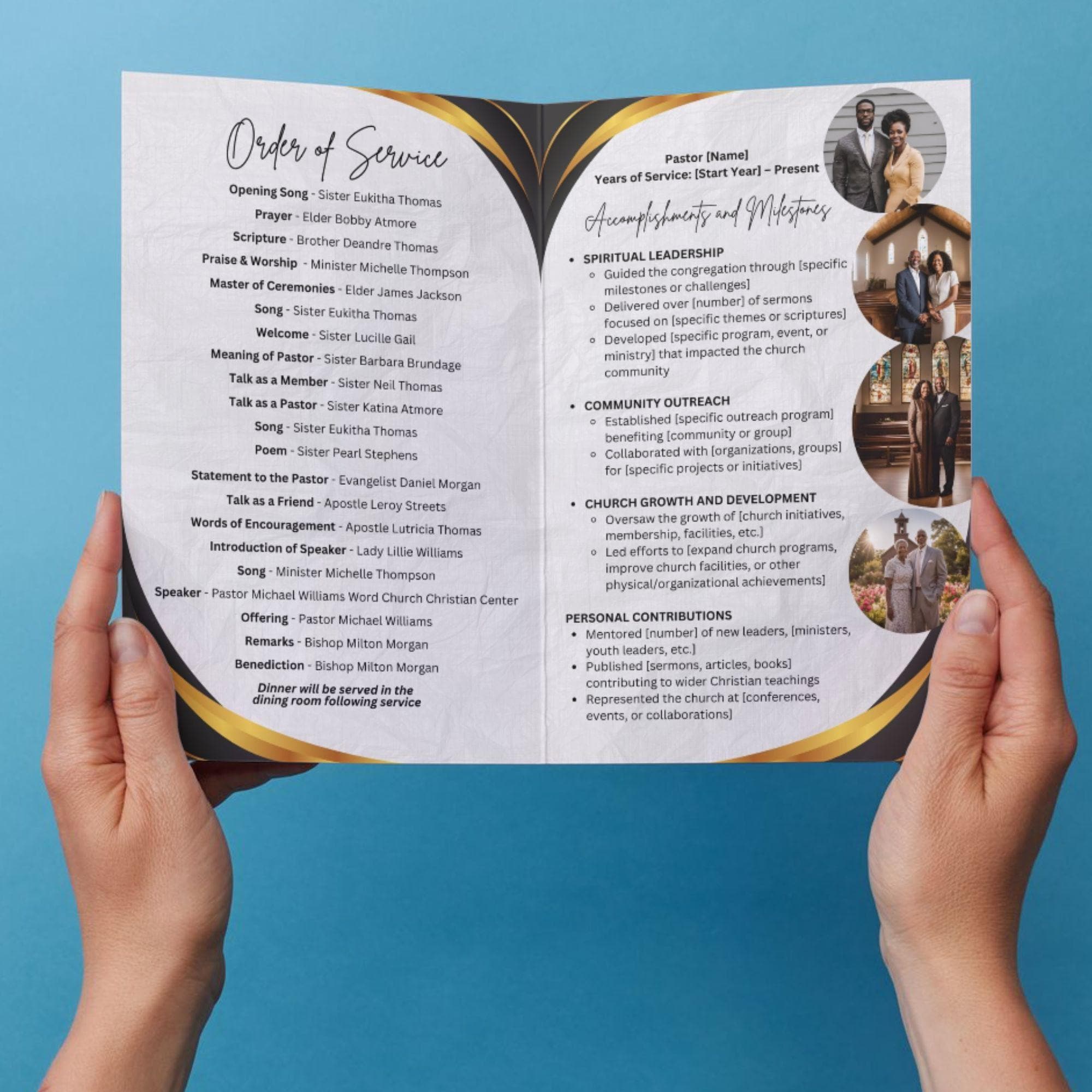 Pastoral Anniversary Program Template, Pastor's Anniversary, Instant