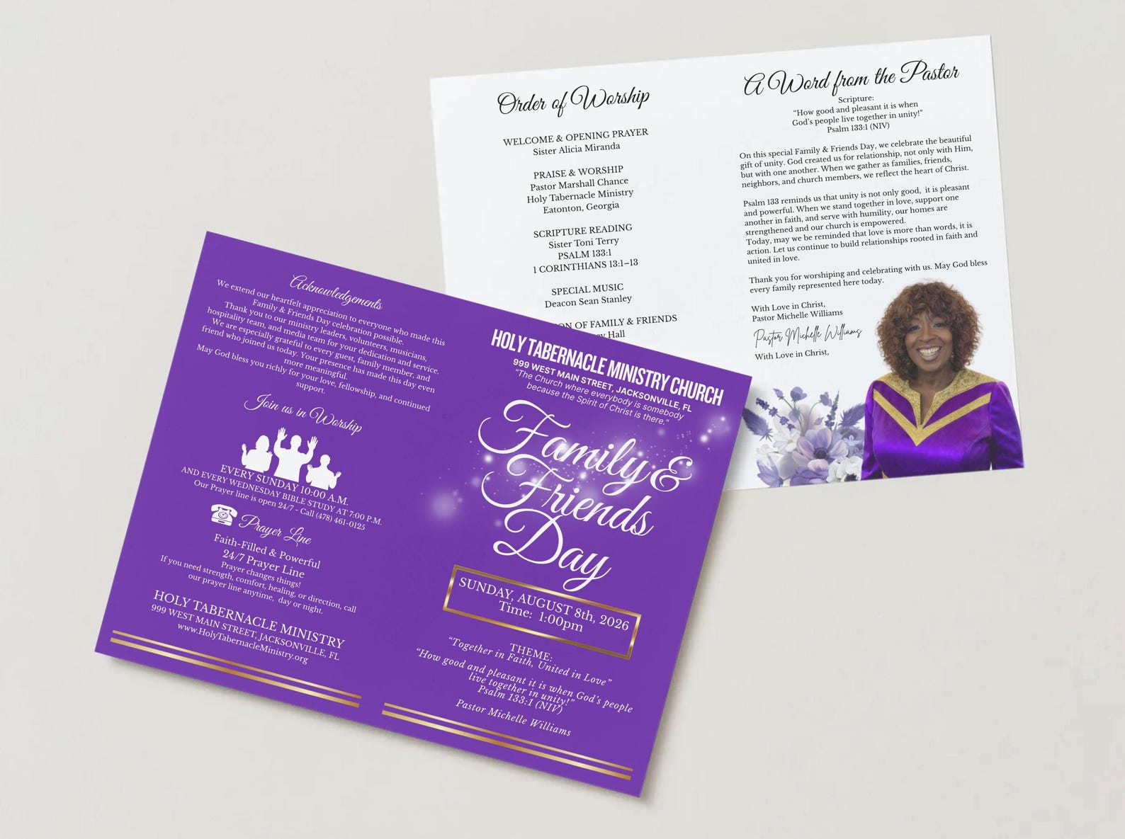 Family Day Program Example Family & Friends Day Program Template, 8.5x11 Bi-fold Canva Editable ...