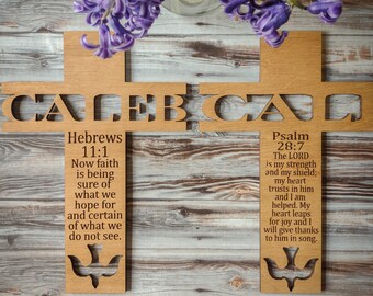 Personalized Cross, Baptism Gift, Confirmation Gift, Religious Gifts, Bible Verse, Godmother Gift, Godfather Gift