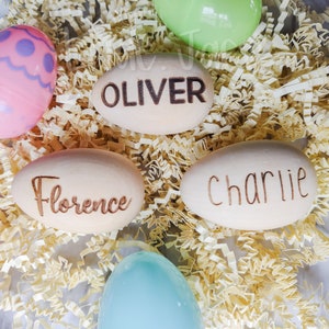 Personalized Wooden Easter Eggs, Engraved Easter Eggs, Easter Decorations, Easter Basket Decorations, Easter Egg Name Tags