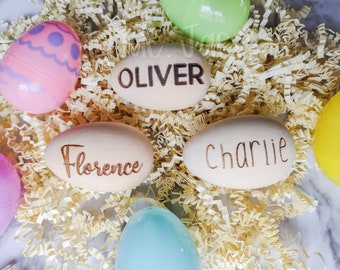 Personalized Wooden Easter Eggs, Engraved Easter Eggs, Easter Decorations, Easter Basket Decorations, Easter Egg Name Tags