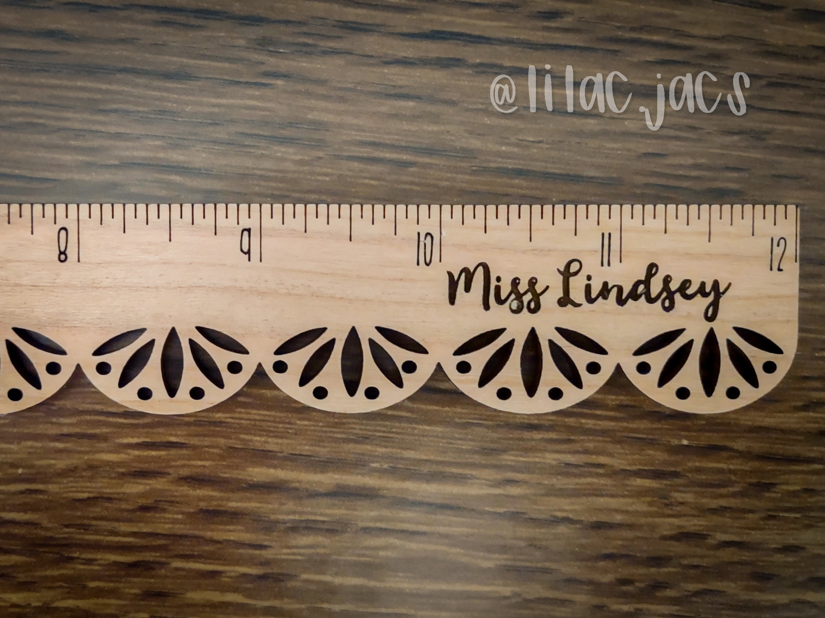 Personalized Ruler, Scallop Ruler, Teacher Gift, Teacher Appreciation ...