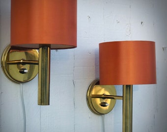 Coppia di lampade da parete vintage in ottone di Svend Mejlstrøm per MS Belysning Norvegia MCM Design scandinavo di illuminazione Hollywood Regency