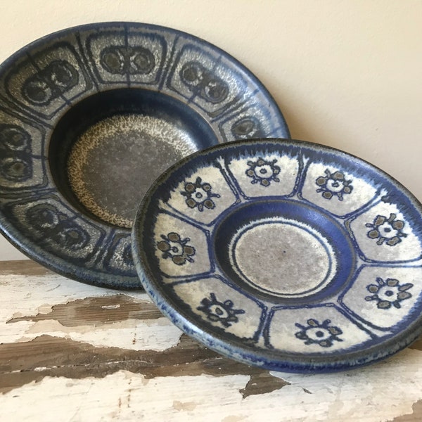 Marianne Starck for Michael Andersen Keramik Bornholm - 2 bowls/plates MCM ceramic Danish Design Studio Pottery vintage 1960's