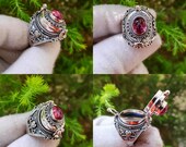 Poison Ring , Vintage Poison Ring , Openable Ring , Silver Box Ring , Heart Ring , Secret Ring , Poisoner Ring , 925 Sterling Silver Plated