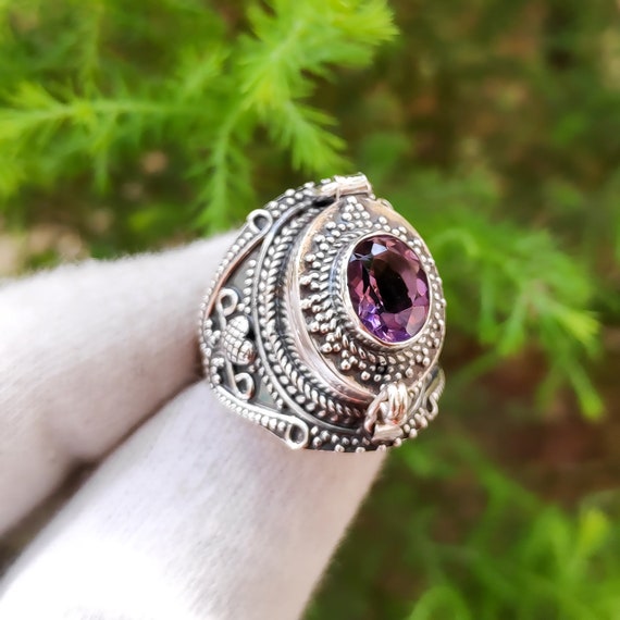 Poison Ring , Vintage Poison Ring , Openable Ring , Silver Poison Ring , Vintage Poison Ring , Openable Ring , Silver
