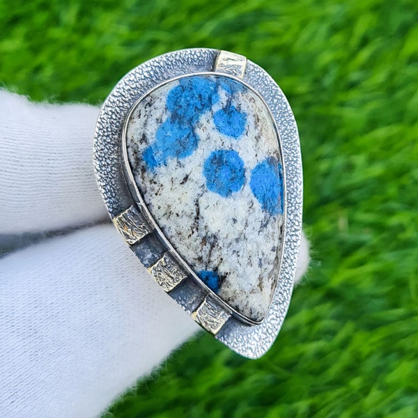 K2 Jasper , 925 Sterling Silver Plaqué , Bague extraordinaire , Bague en laiton , Bague artisanale , Bague de charme , Style gitan , Bijoux lunaires, offrez-la