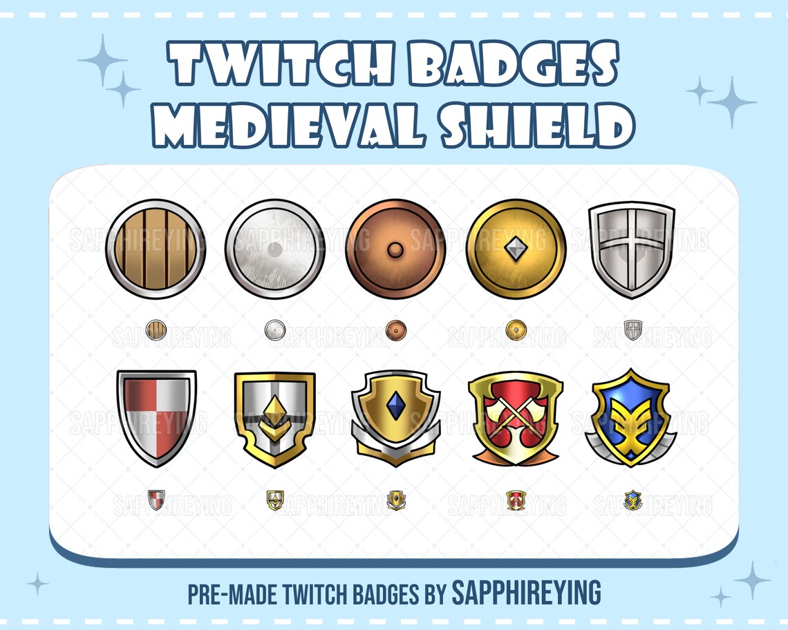 Ready to use premade Twitch badges Shield instant download Etsy
