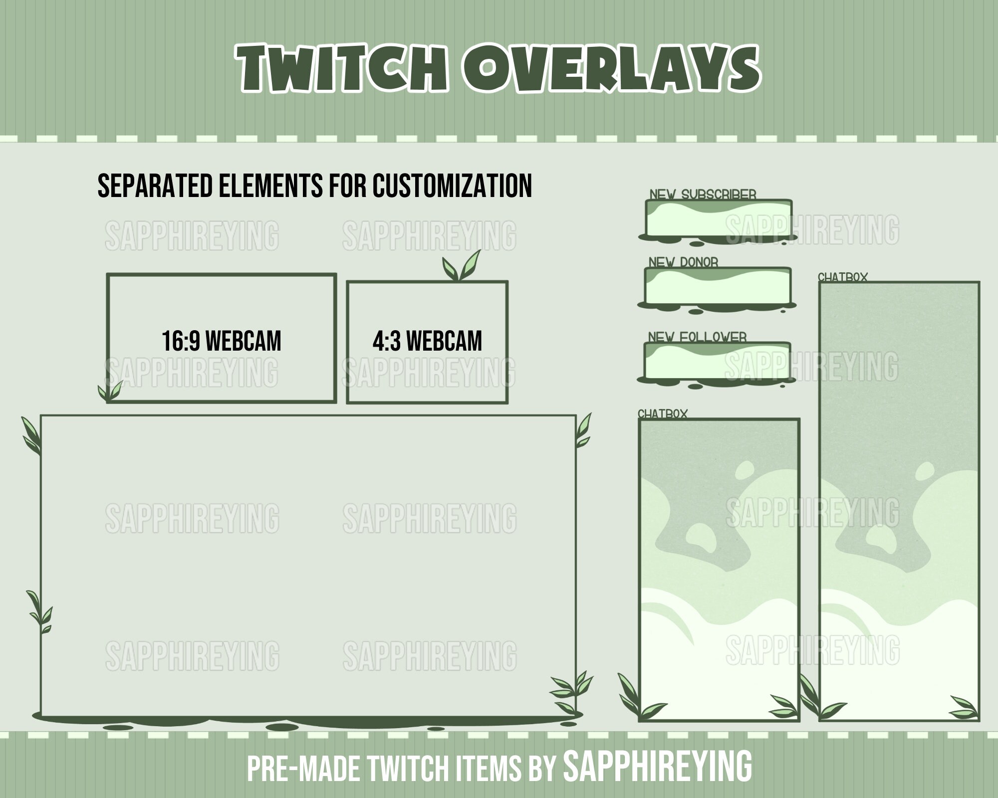 Matcha Overlay Rivals Animated Stream Overlay Package for Twitch- Matcha Themed Overlays ...