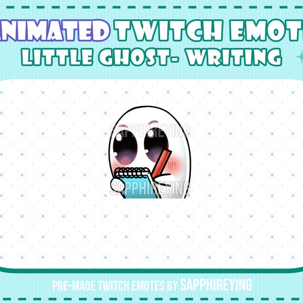 Ready to use Animated Twitch / Discord emote/ Alert- Little ghost- writing  ( instant download )