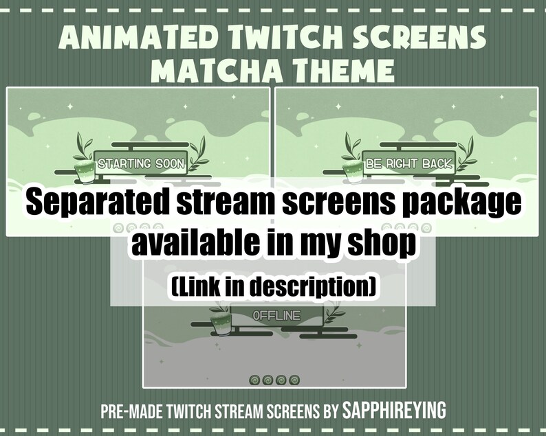 Matcha Overlay Rivals Animated Stream Overlay Package for Twitch- Matcha Themed Overlays ...
