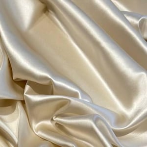 Natural silk fabric by the yard in powder shade, Italian premium alta moda sewing silk fabric for dress, blouse, skirt