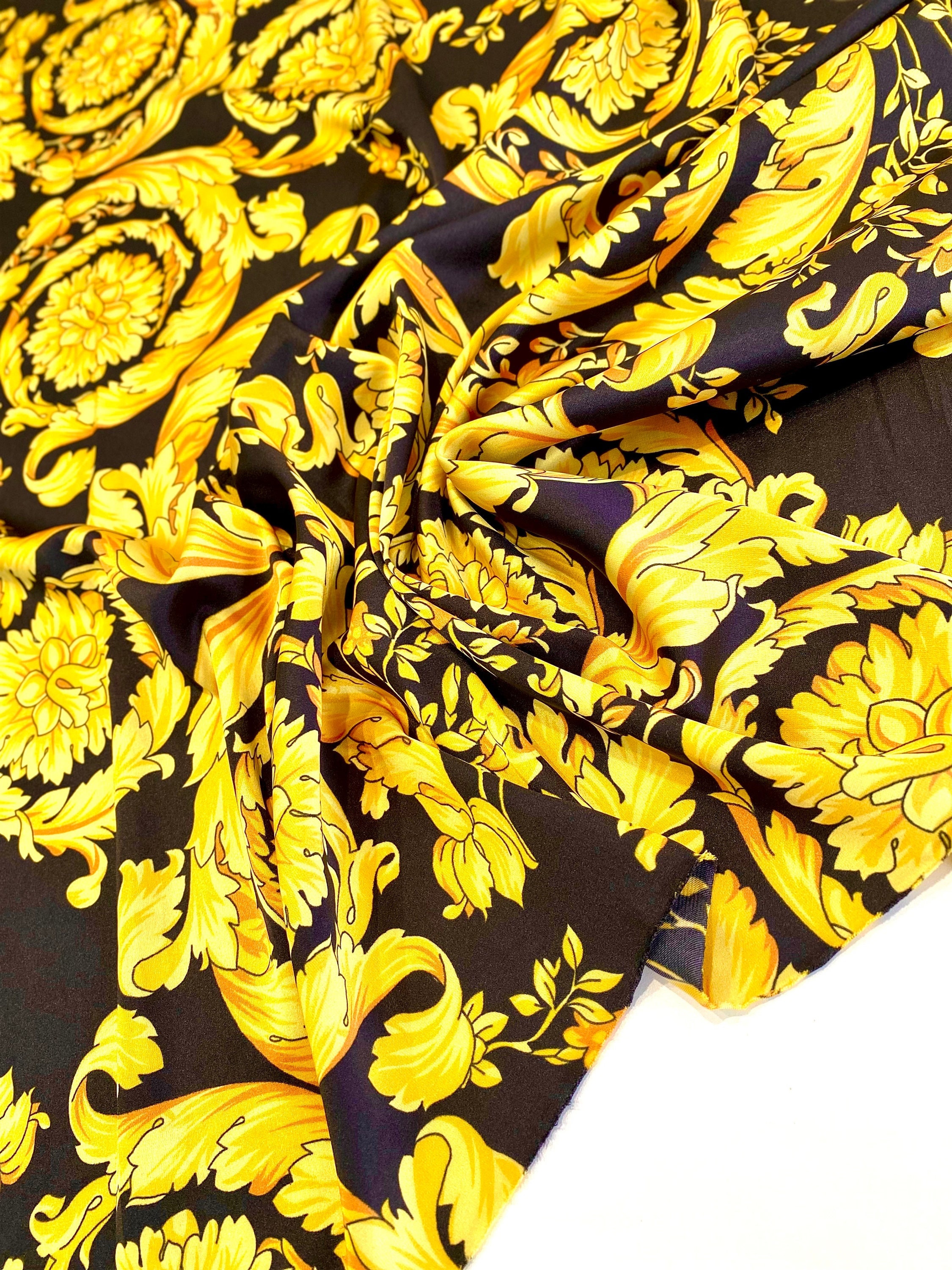 VERSACE Knit DTY Fabric - DTY V1624-YELL-IVO-TPE - Fabrics by the Yard