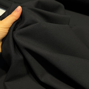 Italian suiting wool fabric by the yard, premium quality apparel black wool fabric for sewing tailoring dress, suit, jacket, skirt, trousers