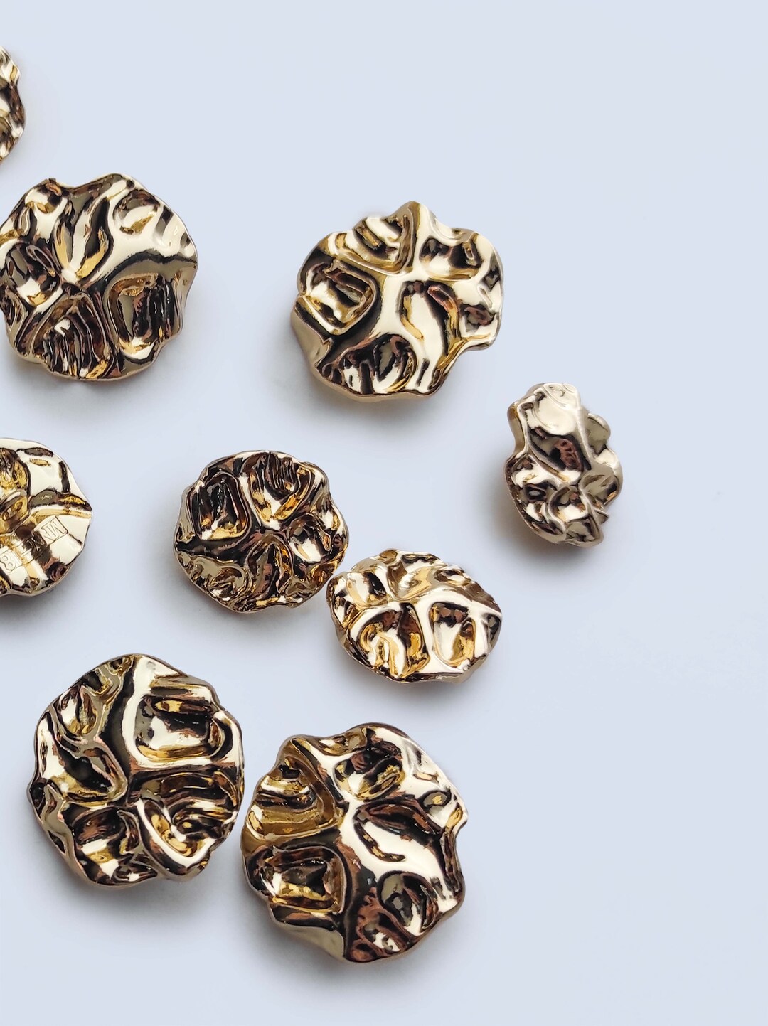 Metal Gold Buttons 0.71 Inch, 0.90 Inch, Italian Unique Decorating ...