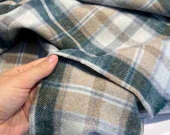 Italian wool flannel fabric by the yard in calm shades, apparel high quality sewing tailoring fabric for suits and dresses
