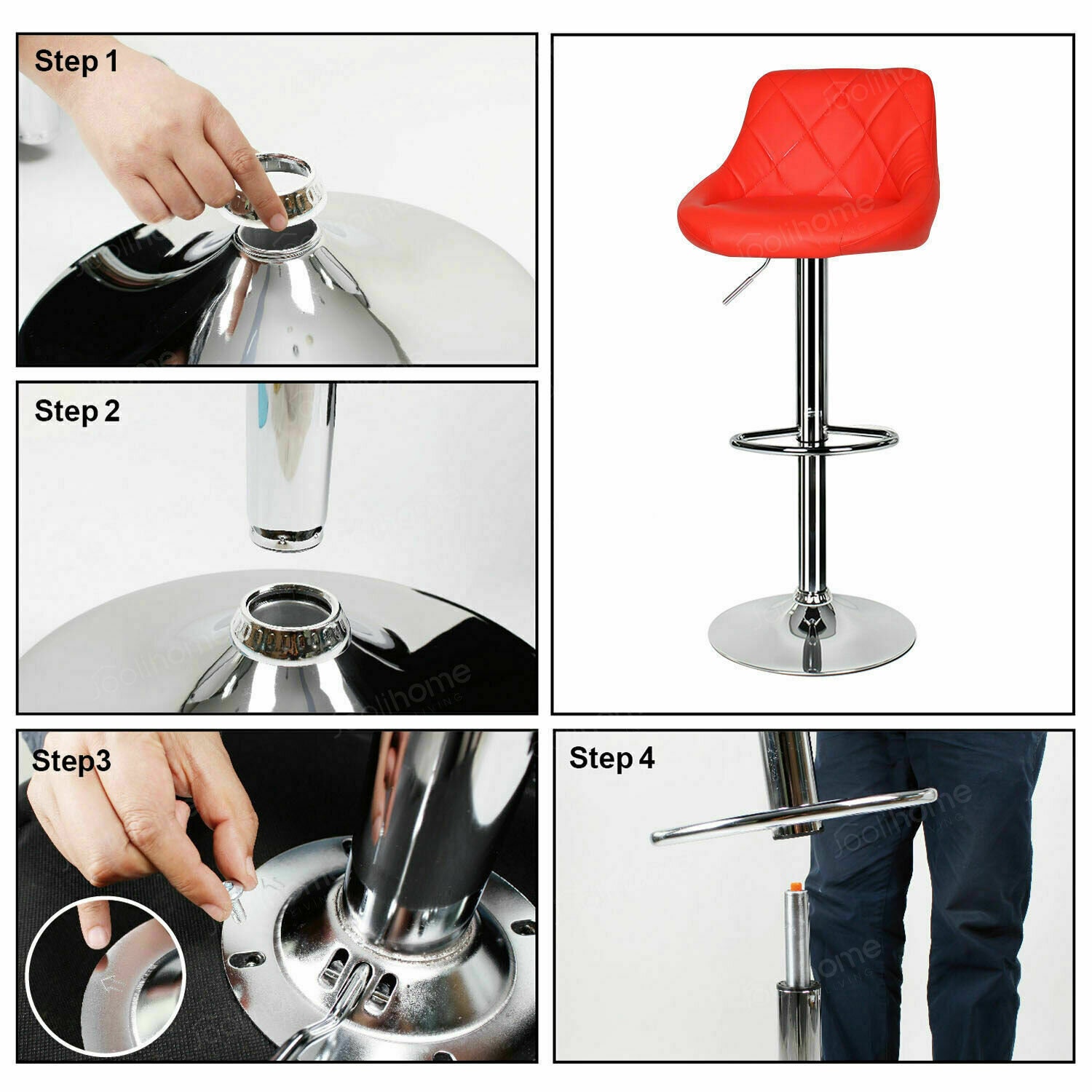 2 X PU Leather Swivel Gas Lift Bar Stools Kitchenbreakfast Etsy UK
