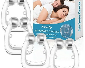 4 PCS Snoring Stop Silicone Magnetic Anti Snore Nose Clip Device Silent Sleep.