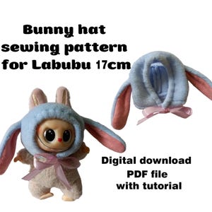 Labubu Cap sewing  pattern for toy 17 cm (6.7 inch)  PDF File