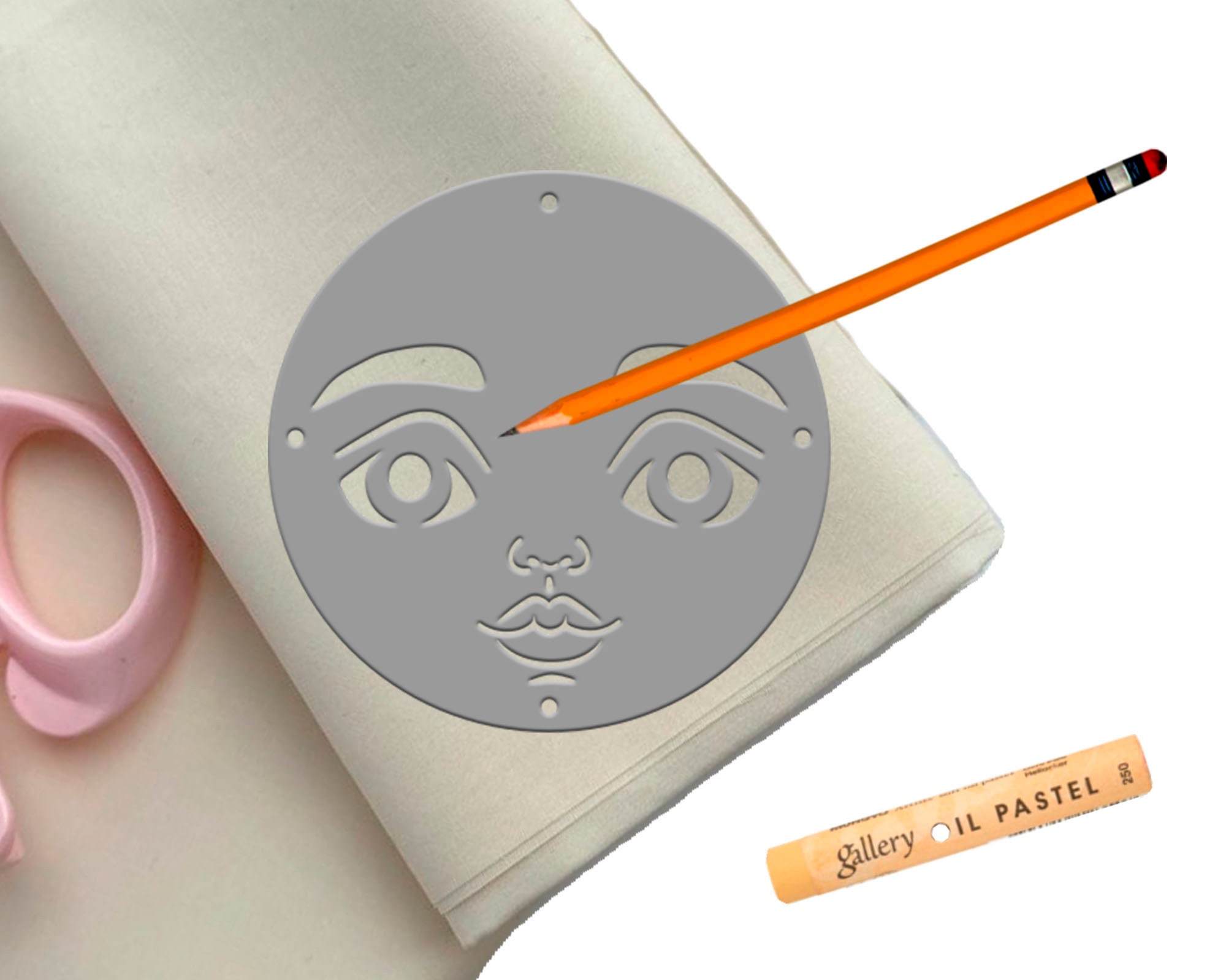 Rag Doll Face Template SVG PNG Stencil for Painting Doll Eyes, Lips, Nose Etsy