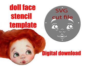 Rag Doll Face Template SVG  DIY  Doll Face Stencil for  painting