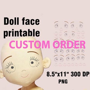 Doll Face Pattern for coloring PNG sheet