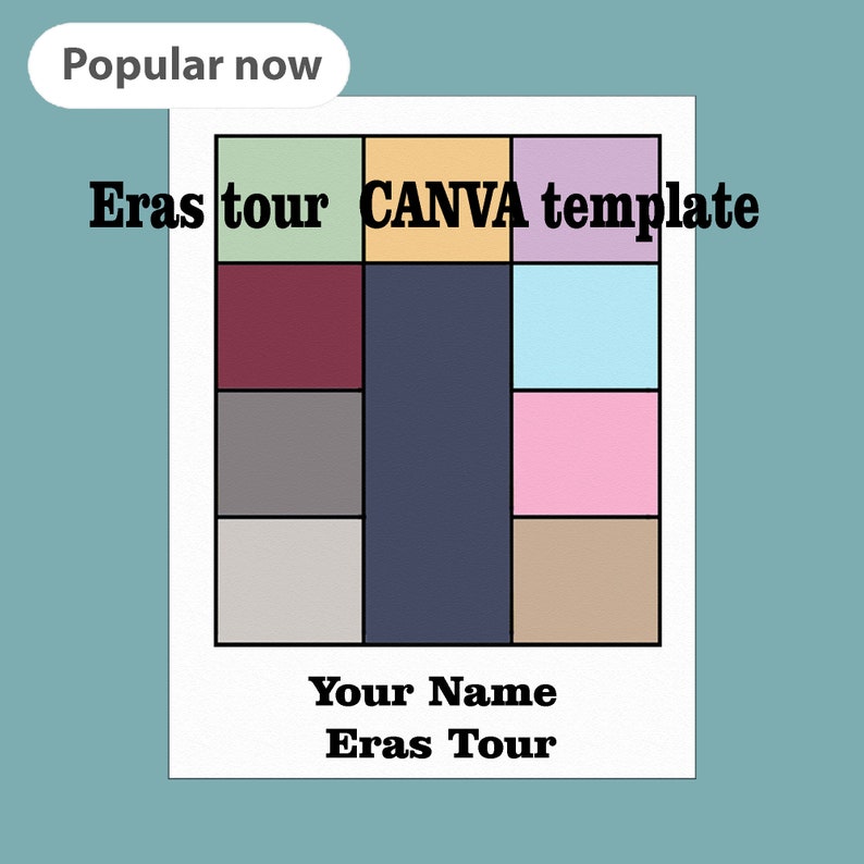 Eras tour poster template editable Canva Custom Photo Collage template image 1