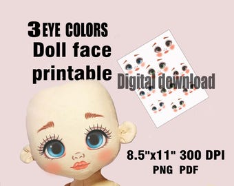 Puppengesicht Muster druckbare Vorlagen png pdf Dateien