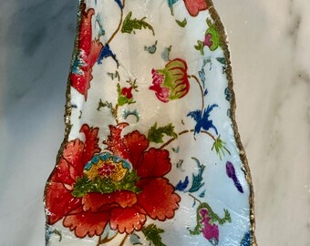 Large Decoupage Oyster Trinket Dish