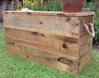Rustic wooden hallway storage bench - entryway storage, outdoor storage bench, reclaimed wood furniture, rustic wood furniture