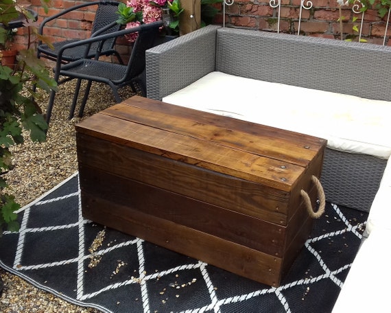 Rustic Dark Oak Wooden Storage Box Custom Orders Taken Blanket Box Coffee Table Reclaimed Wood Furniture Rustic Wood Furniture Etsy