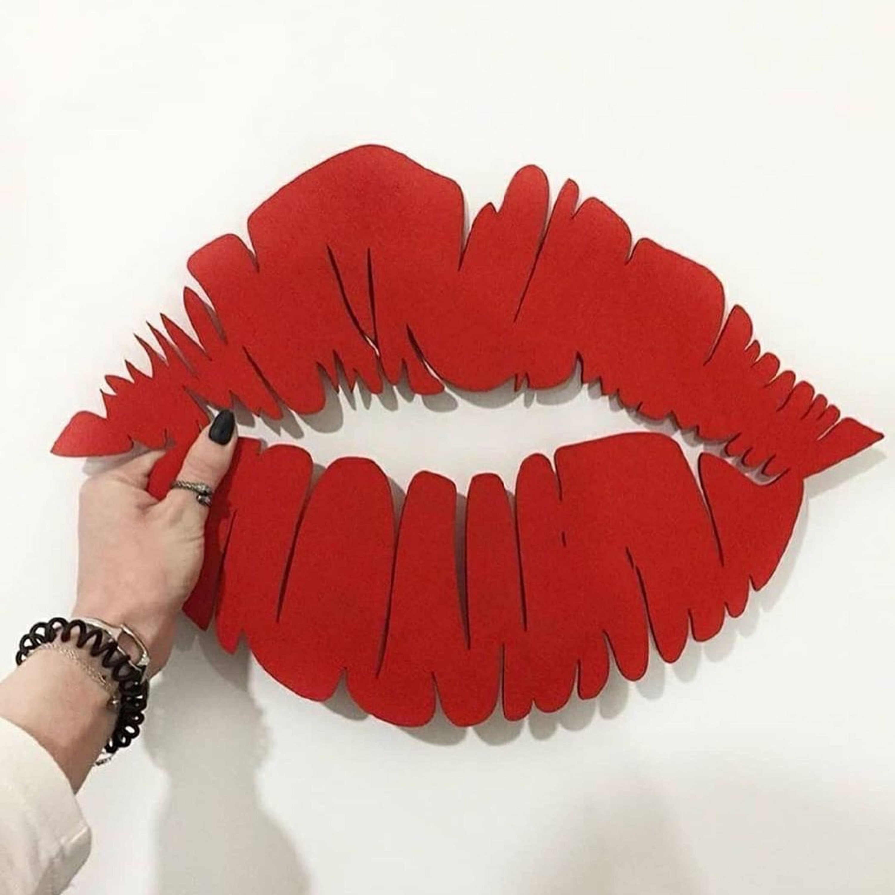Wood lips Red lips wall art Wood wall decor Above bed decor Etsy