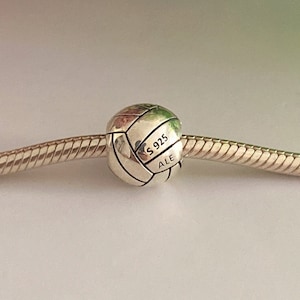 Volleyball Charm,925 Sterling Silver Charm for Bracelet,Necklace Pendant,Gifts for Her