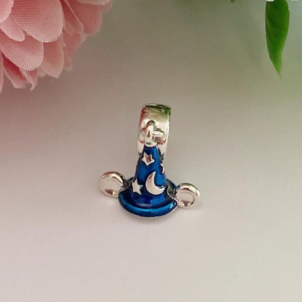 Charm pendentif chapeau Mickey sorcier, breloque chapeau magique sorcier, breloque en argent sterling 925 pour bracelet, collier pendentif, cadeaux pour elle