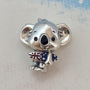 Surfing Koala Charm,925 Sterling Silver Charm for Bracelet,Necklace Pendant,Gift for Her